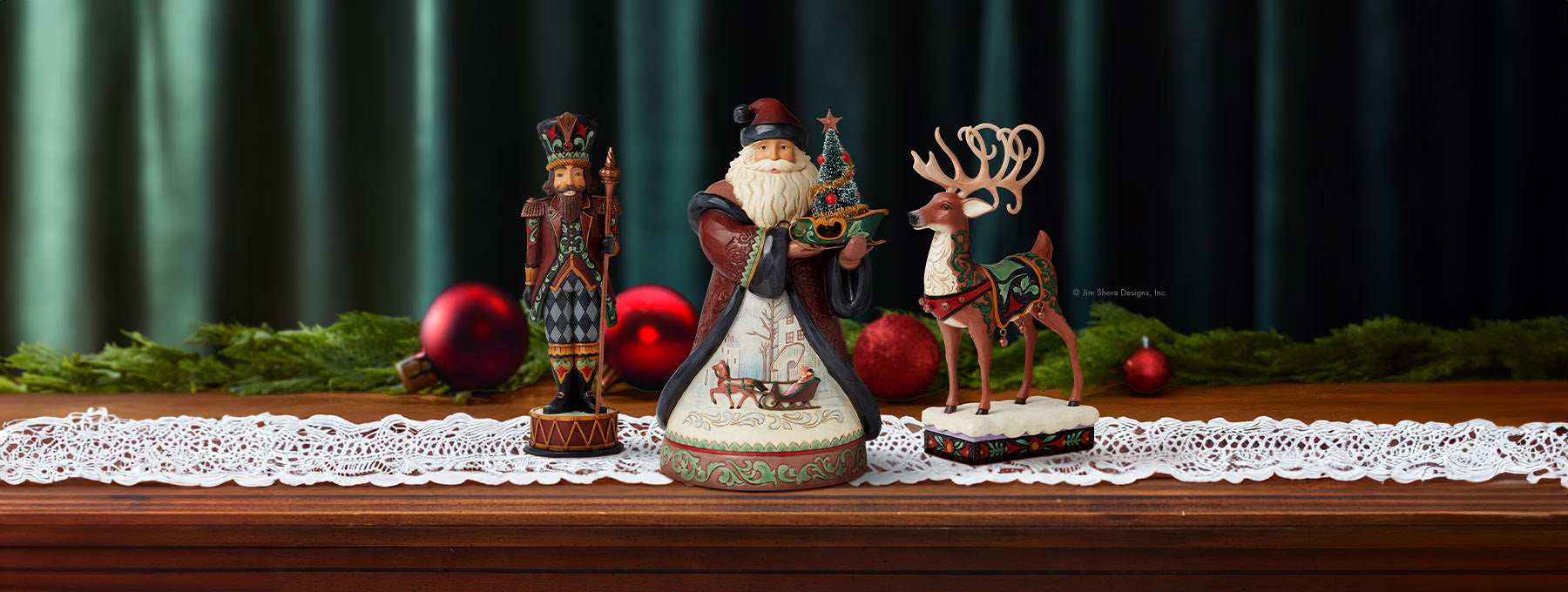Jim Shore Holiday Manor santa figurines