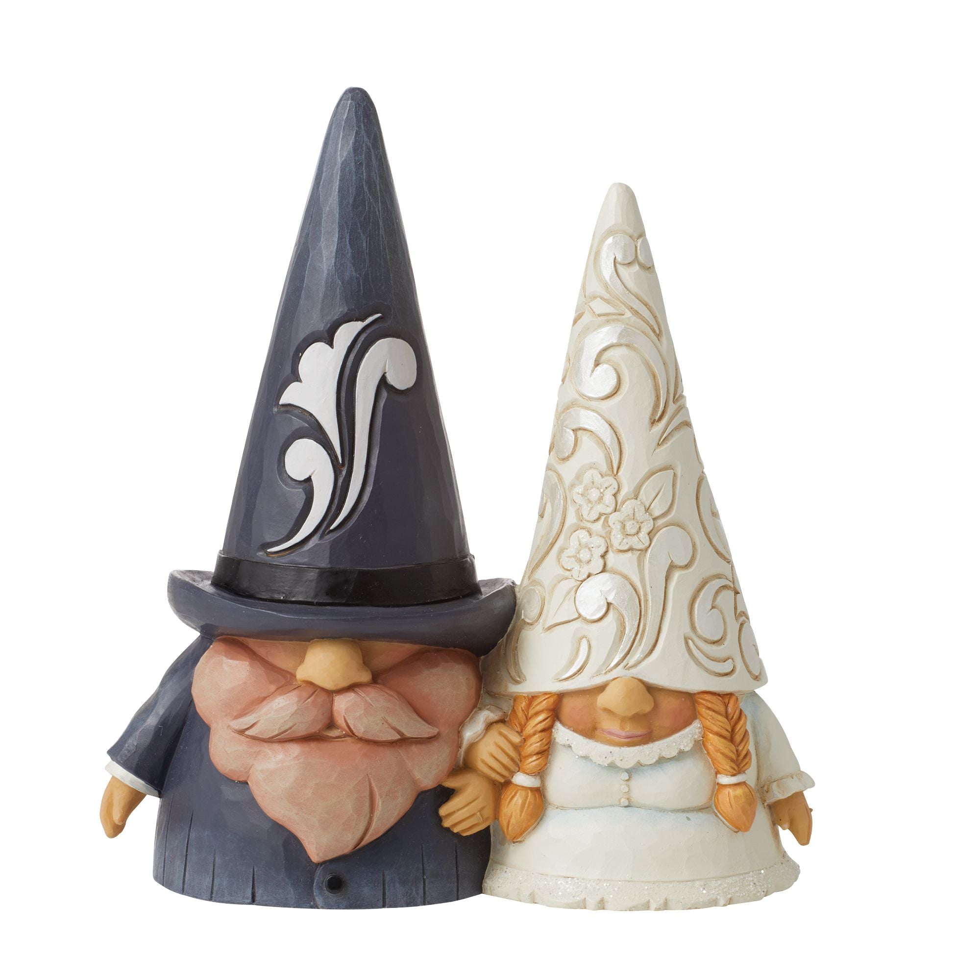 Jim Shore 2 store sided Naughty/Nice gnome & 3 mini gnomes