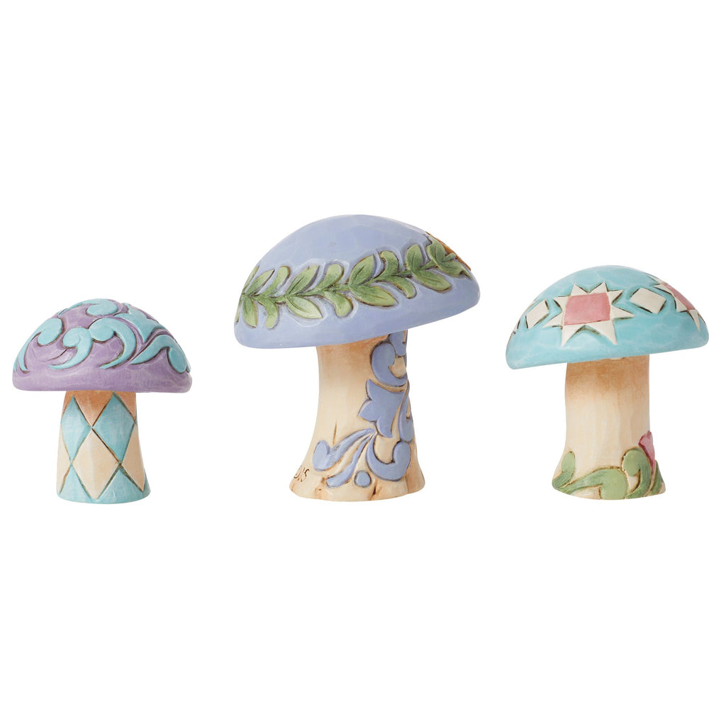 Mushrooms Set of 3 Figurines