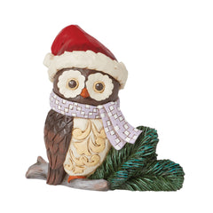 Mini Owl with Santa Hat Fig