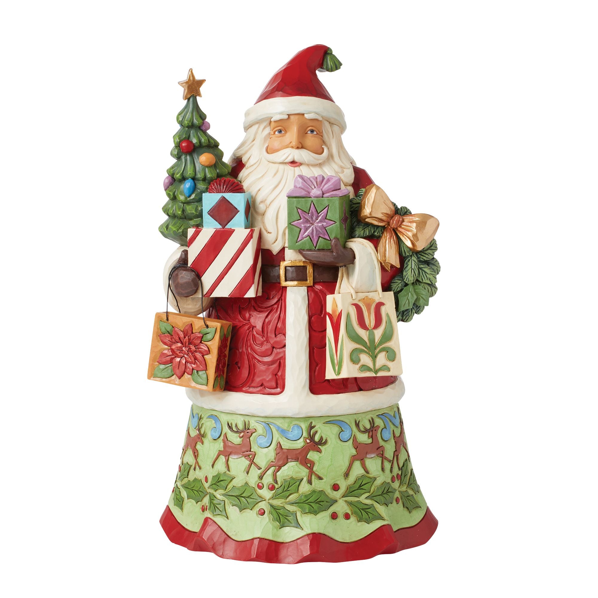 Jim Shore Button Claus Hiding Presents from Squeaky Figurine 6005120 outlets