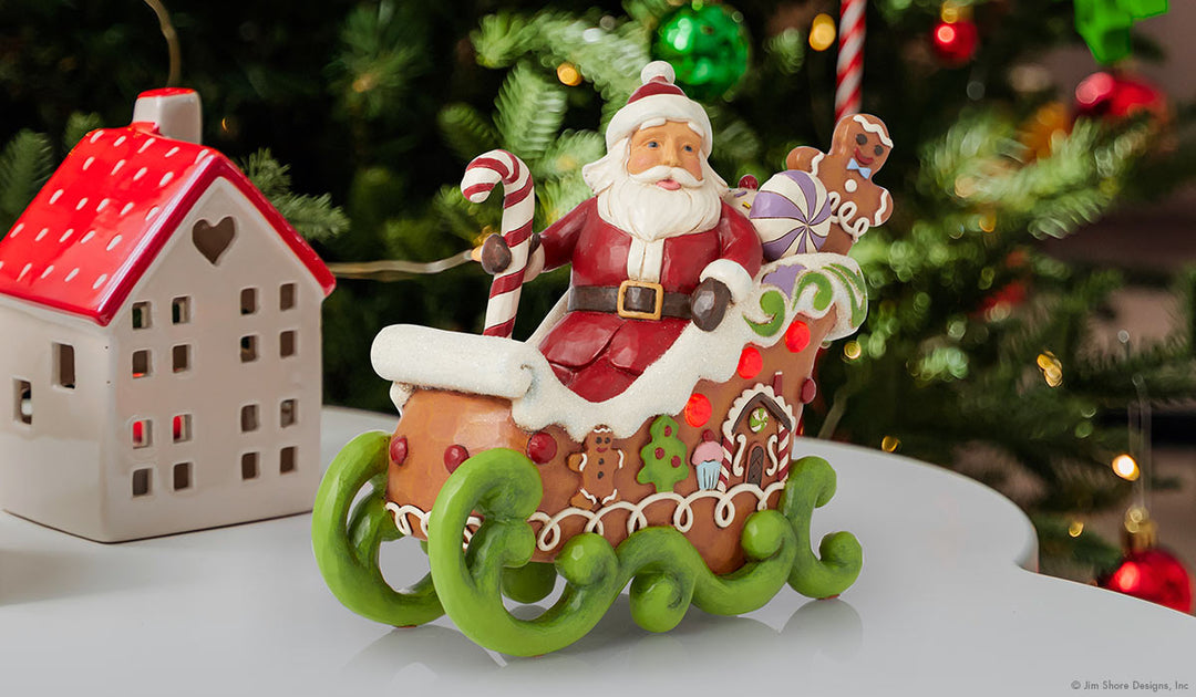 Santa in sleigh figurine