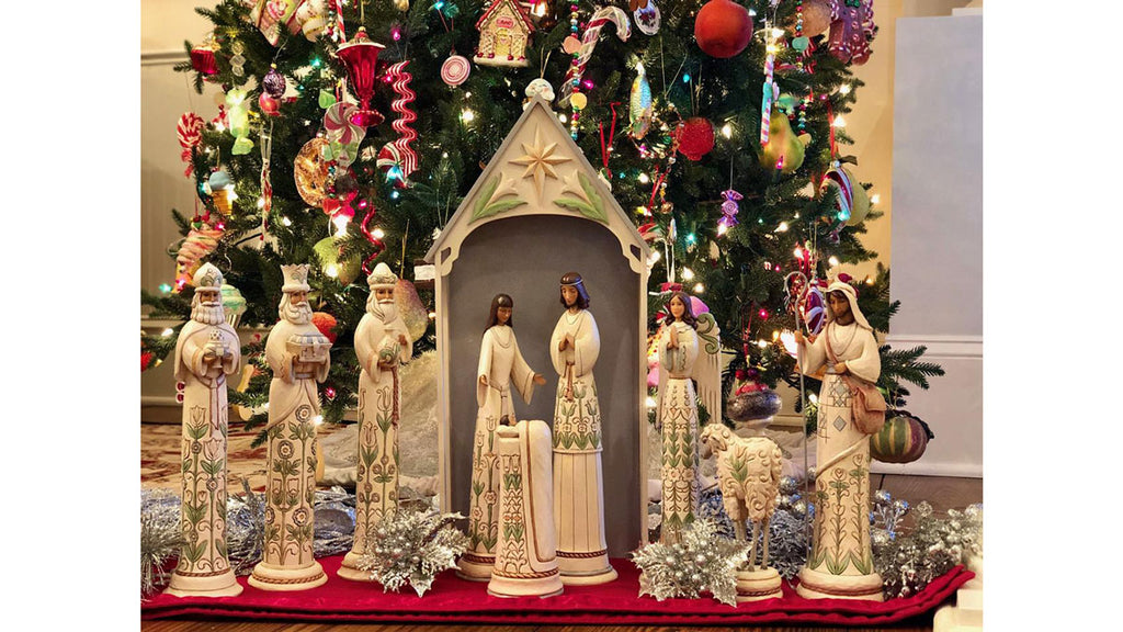 White Woodland Masterpiece Nativity