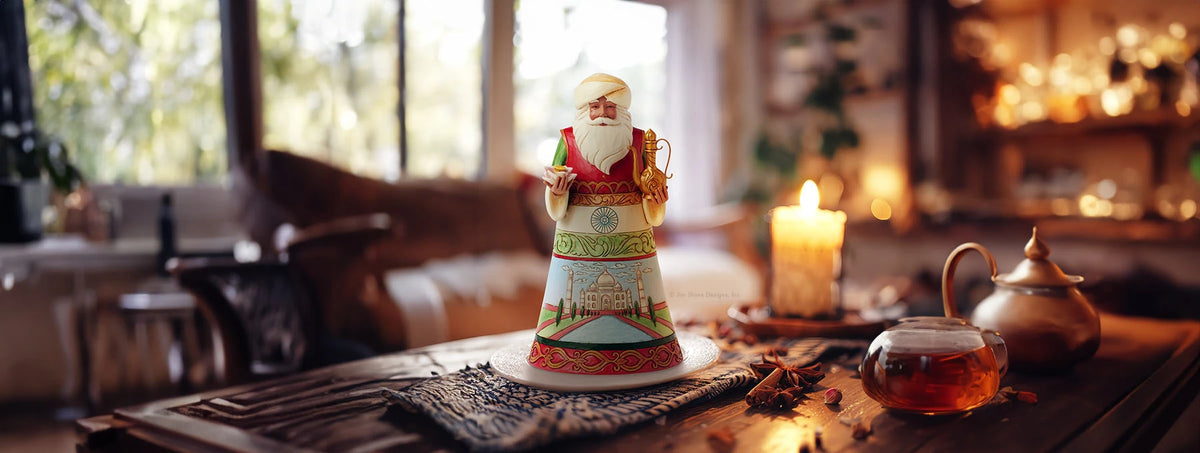 Santa from top around the world