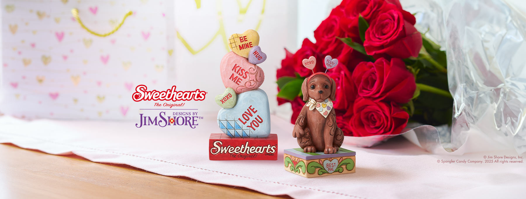 Sweethearts figurines and roses