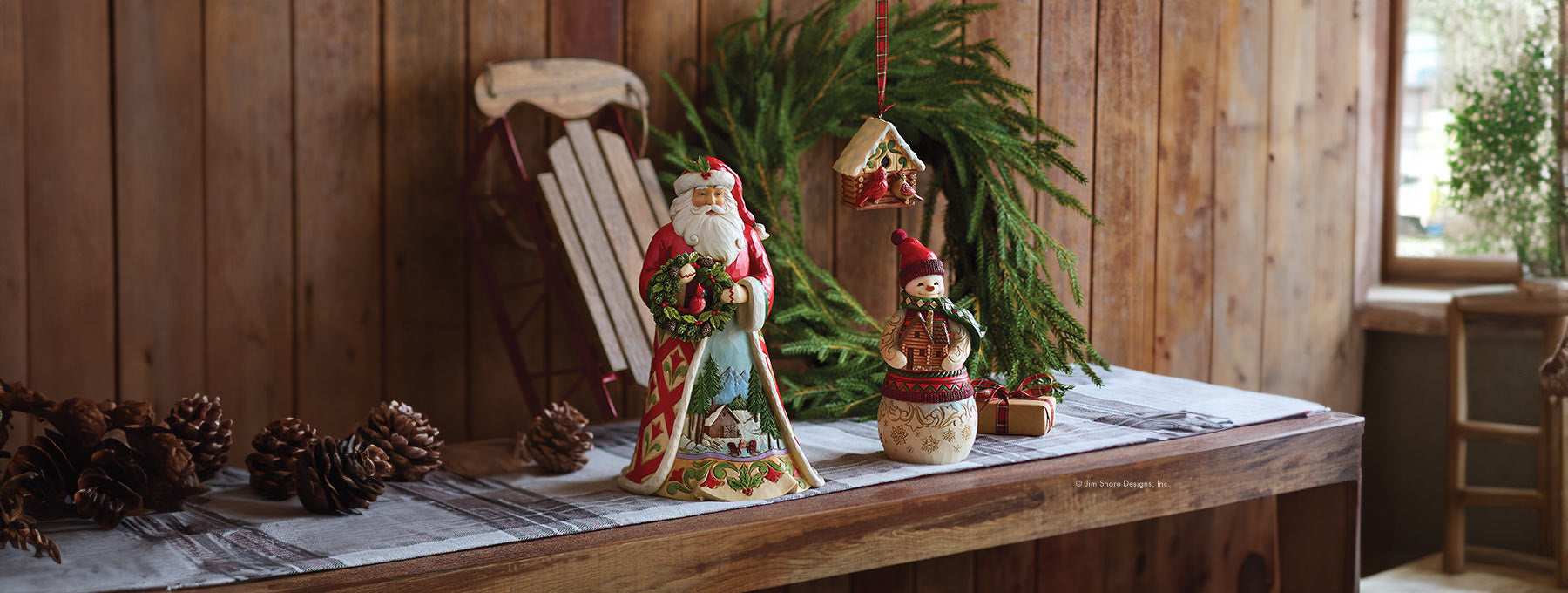 Jim Shore Christmas Lodge Santa figurines