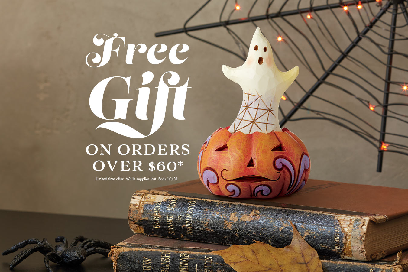 Free Ghost popping out of pumpkin figurine with $60 spend