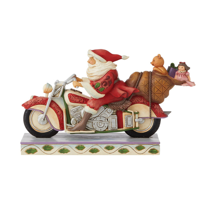 Santa Riding Motorcycle