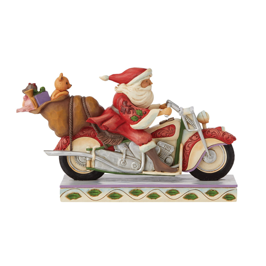 Santa Riding Motorcycle