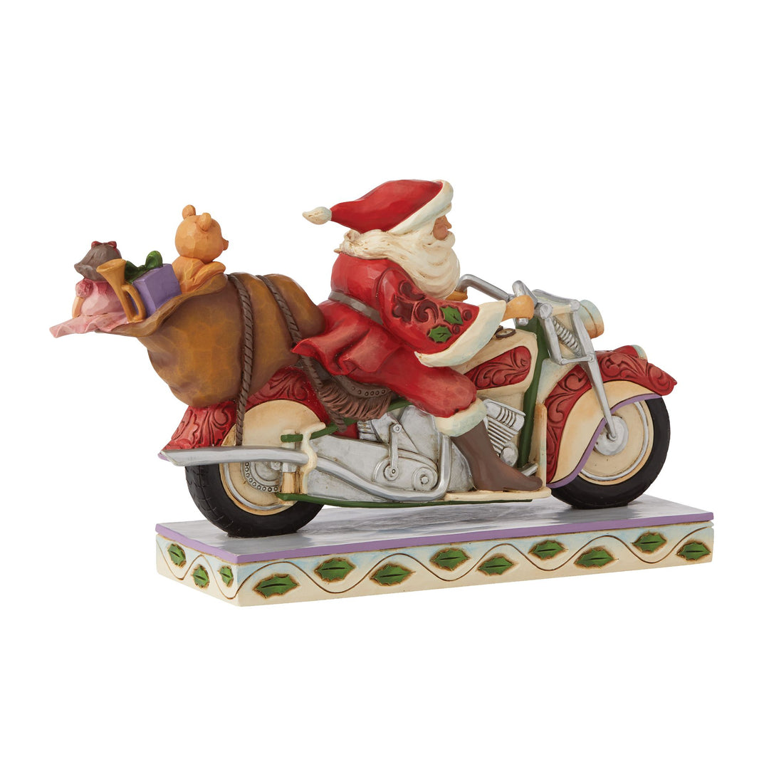 Santa Riding Motorcycle