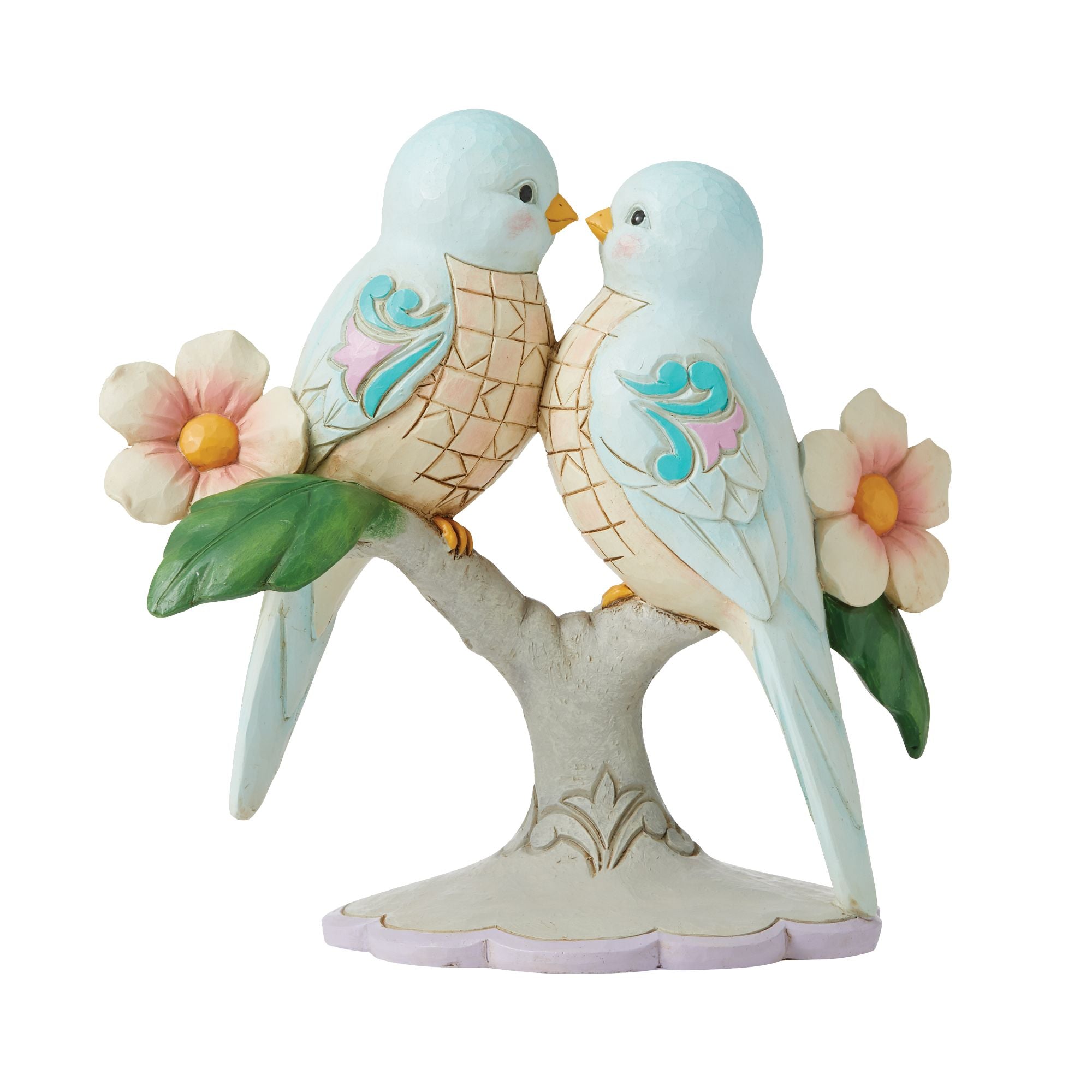Lovebirds on Floral Branches
