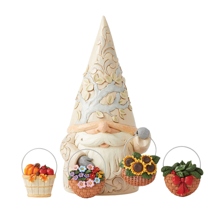 Gnome Statue with 4 Baskets