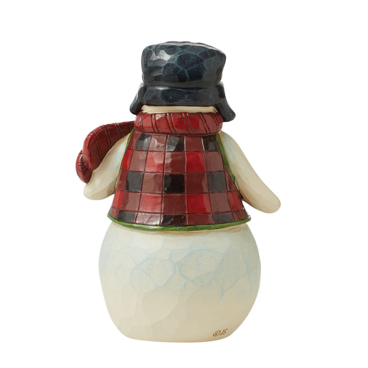 Pint Sized Snowman in Plaid