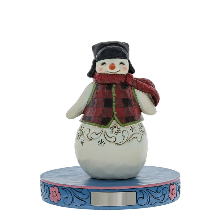 Pint Sized Snowman in Plaid