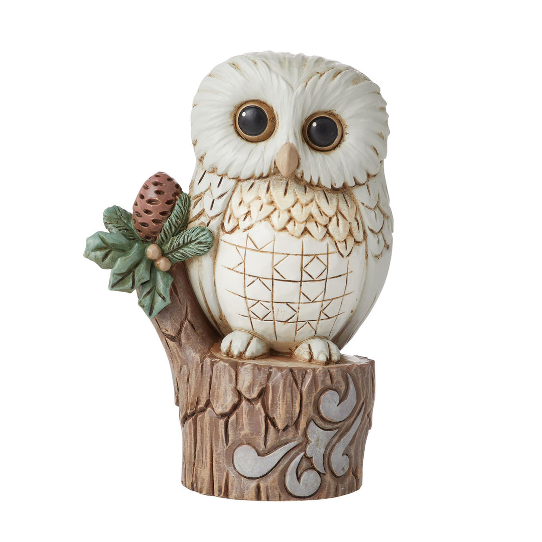 Woodland Owl on Tree Stump