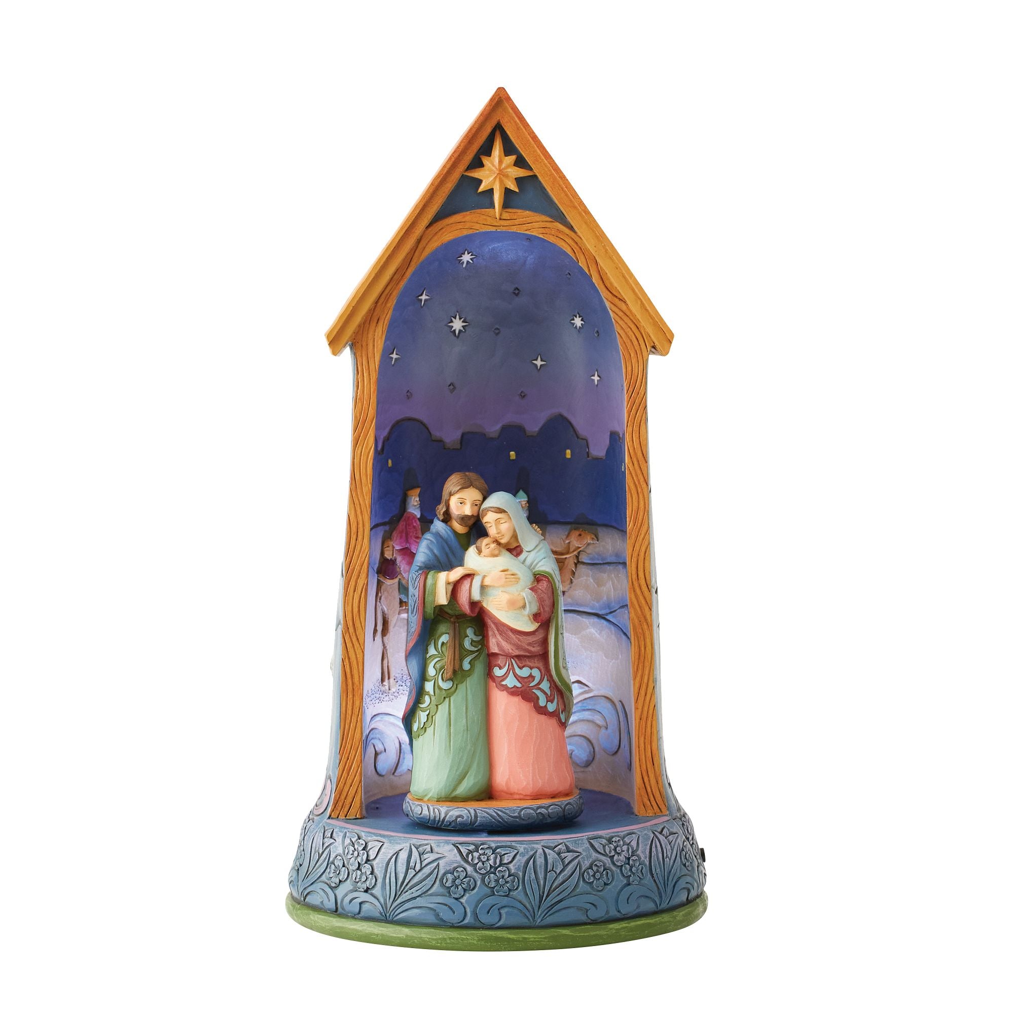 Holy Family in Stable Lighted