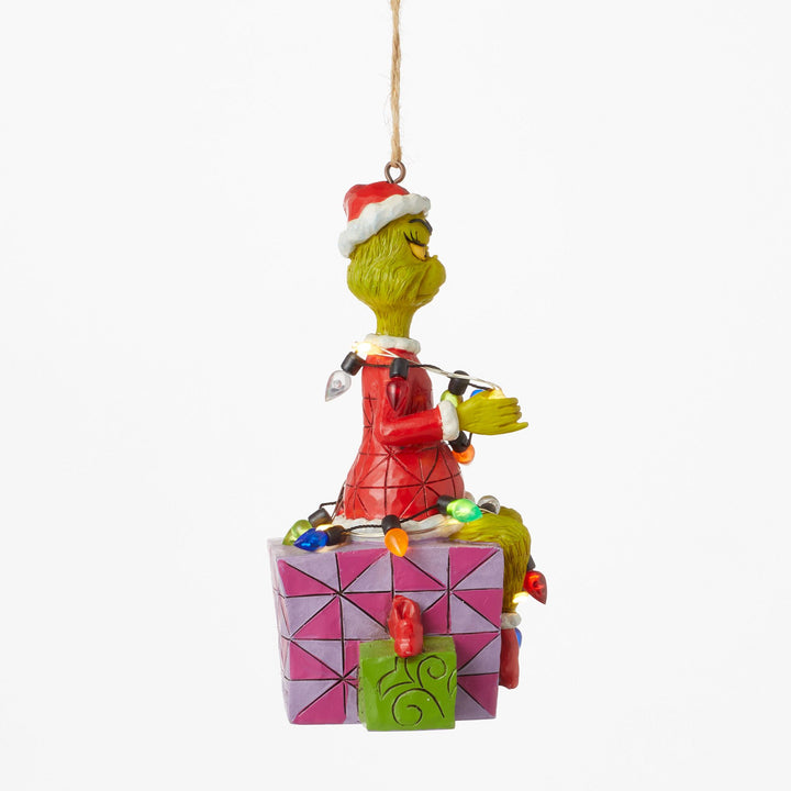 Grinch on Present Ornament