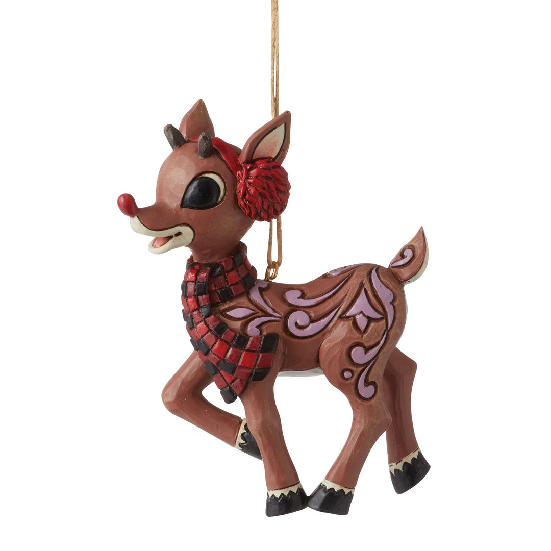 Rudolph with Earmuffs Ornament