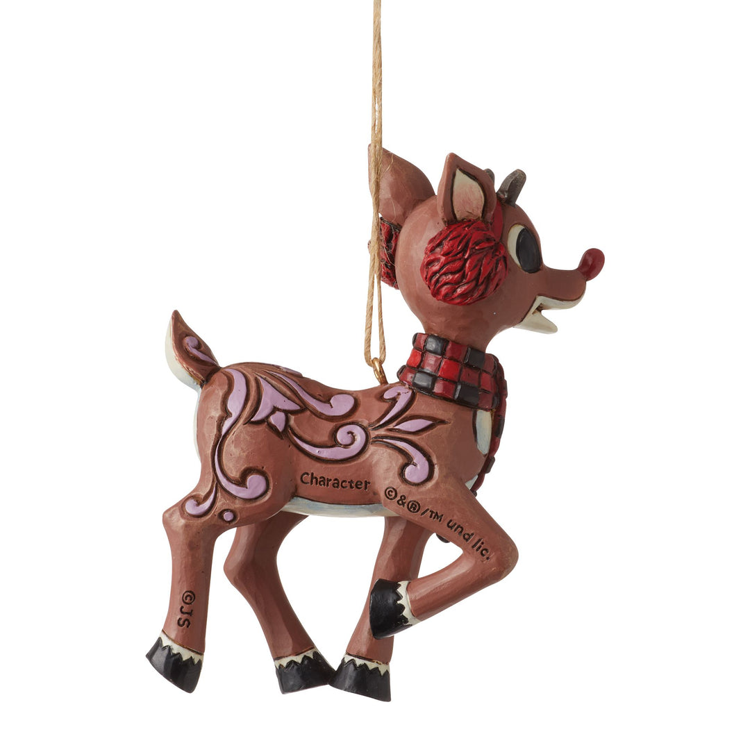 Rudolph with Earmuffs Ornament