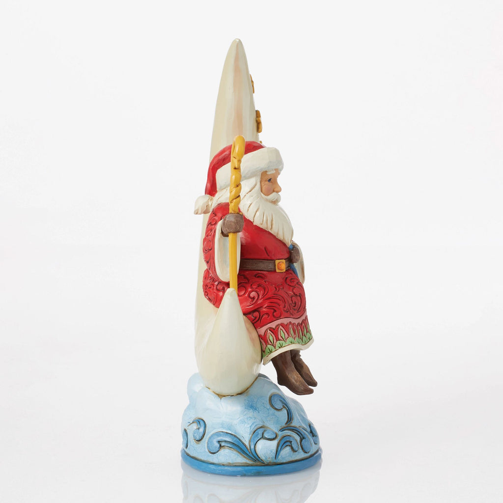 Santa on Cresent Moon Figurine