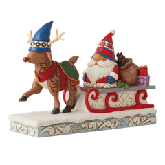 Reindeer Pulling Gnome Sled