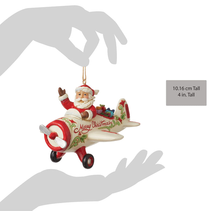 Santa in Airplane Ornament