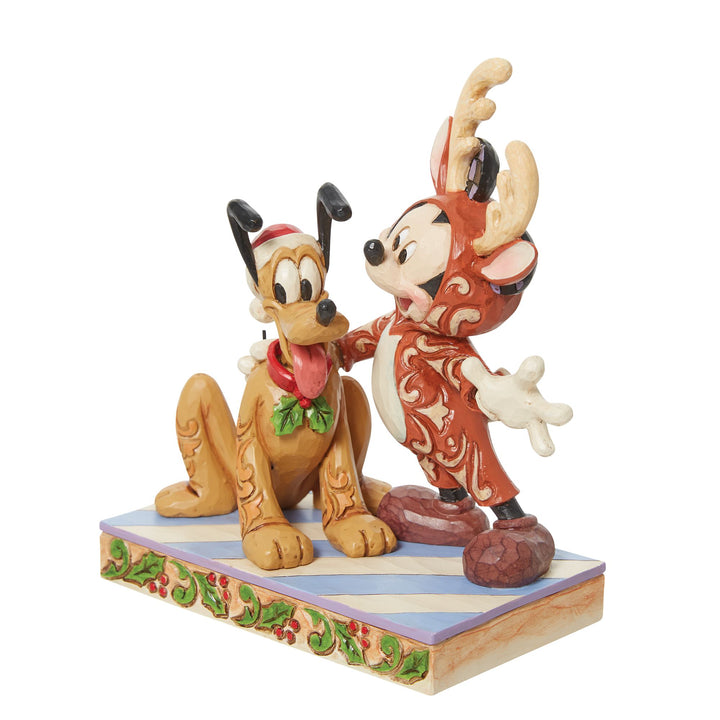 Mickey Reindeer w/ Pluto Santa