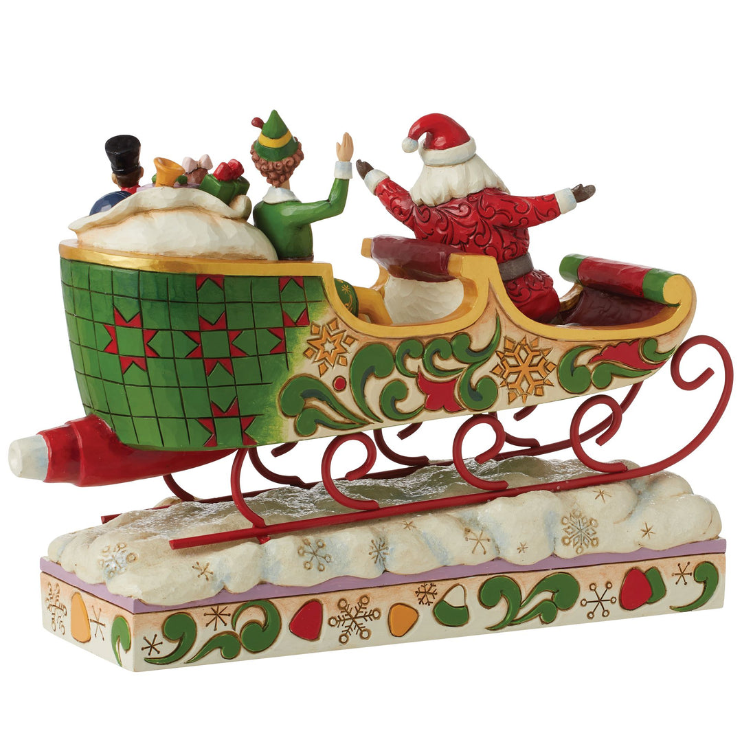 Buddy Elf with Santa in Sleigh