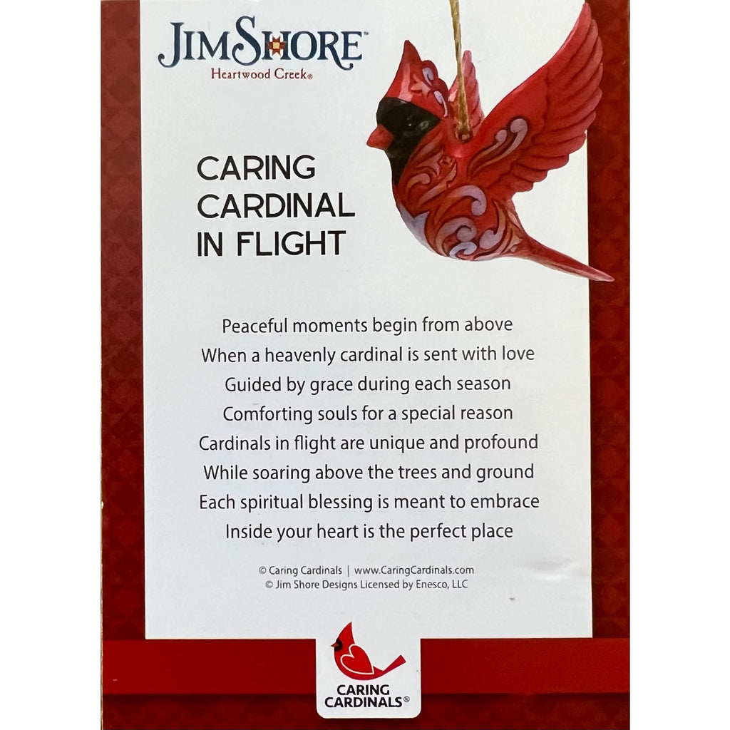 Caring Cardinal In Flight Orn