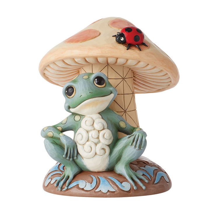 Signed - Frog Leaning on Mushroom Fig