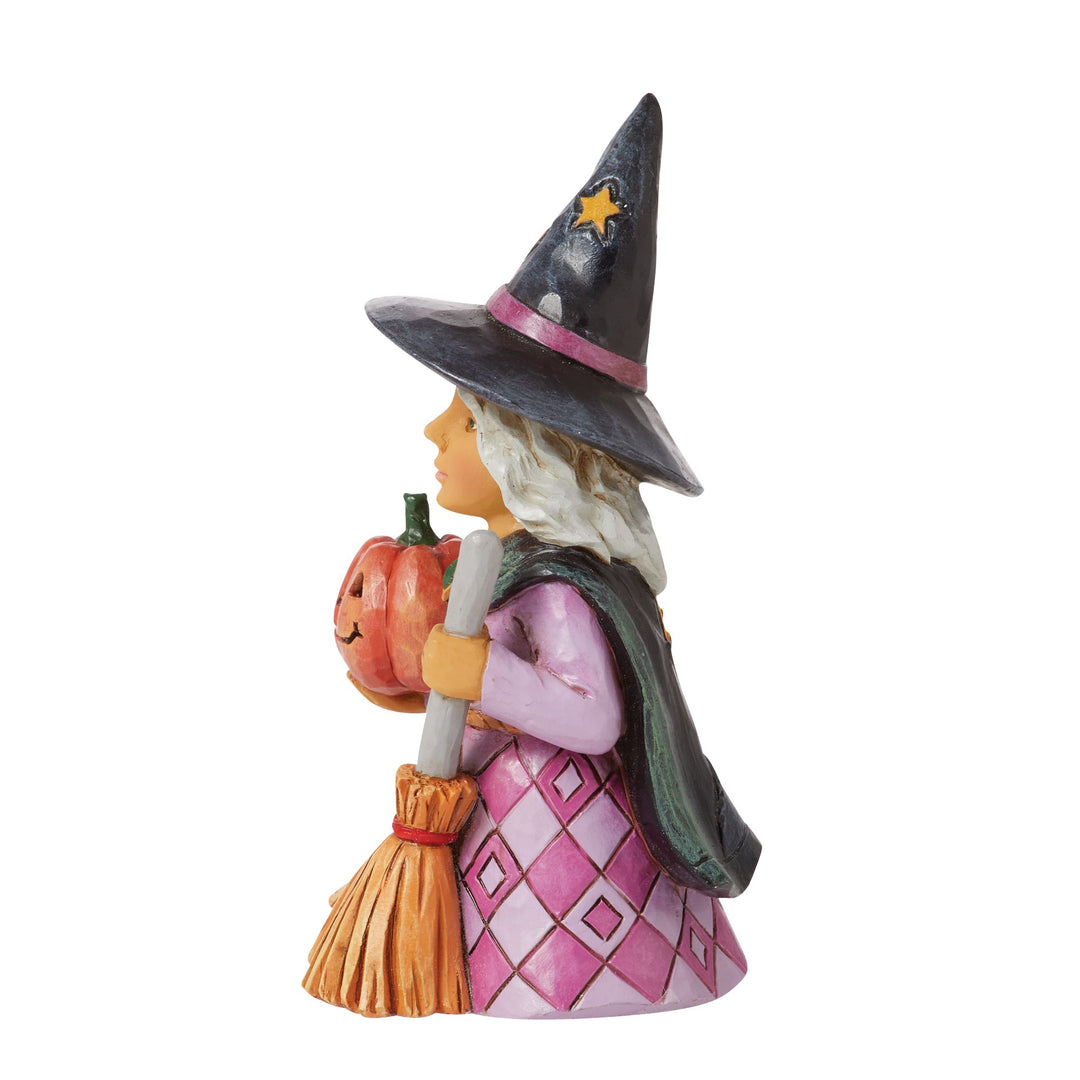 Mini Witch Holding Pumpkin