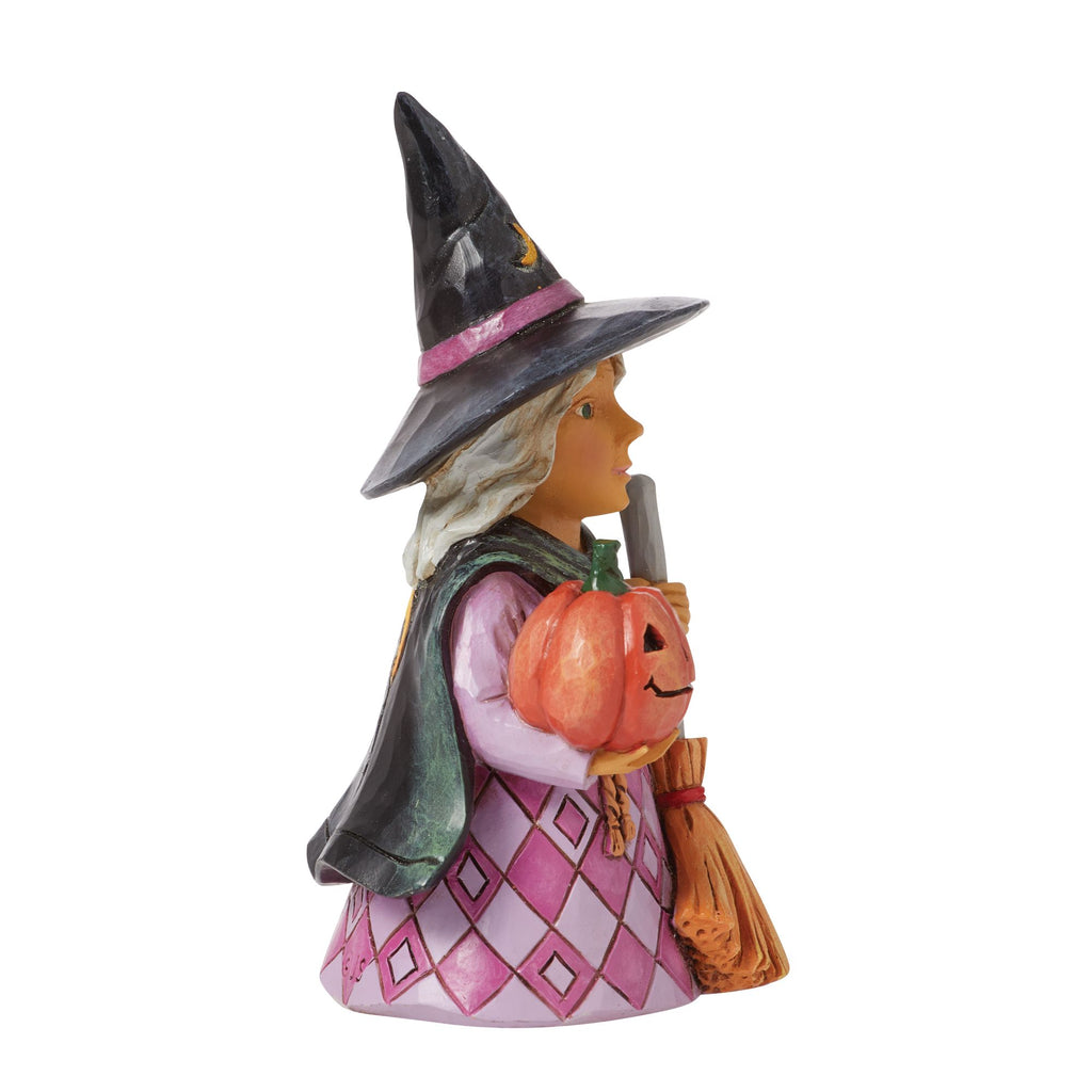 Mini Witch Holding Pumpkin