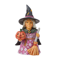 Mini Witch Holding Pumpkin