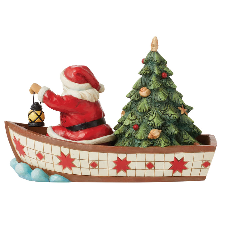 Santa in Boat With Tree Fig