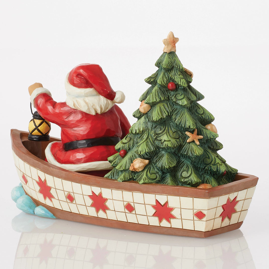 Santa in Boat With Tree Fig