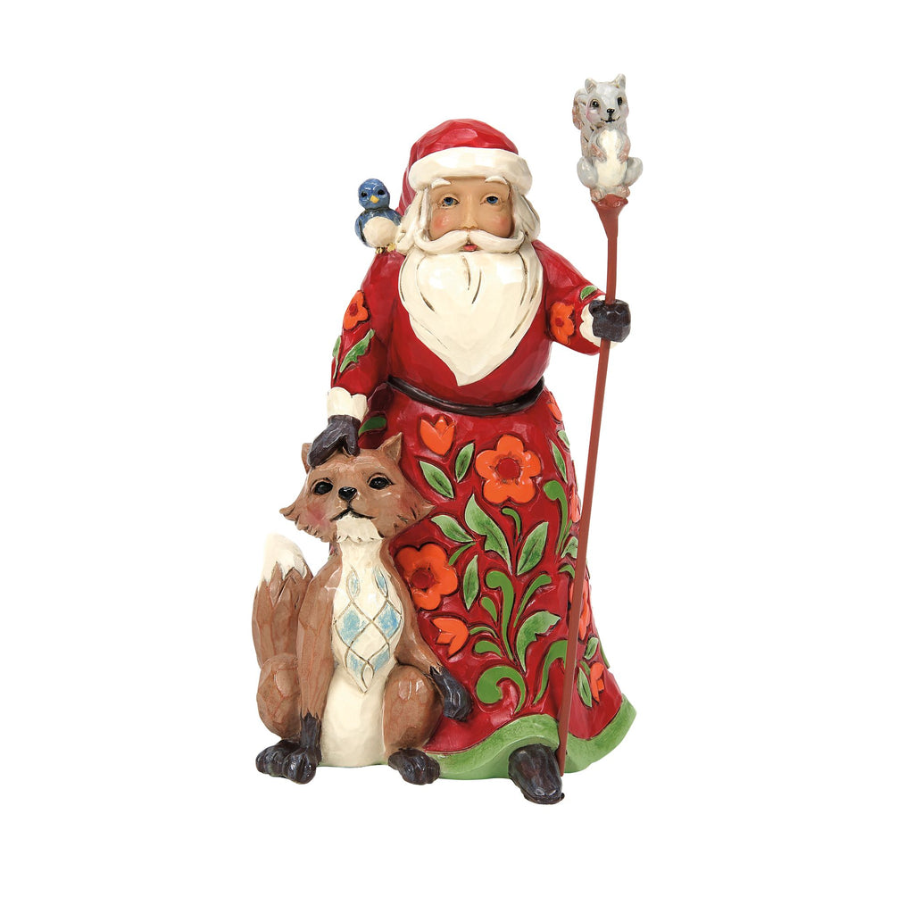 Santa with Fox Figurine