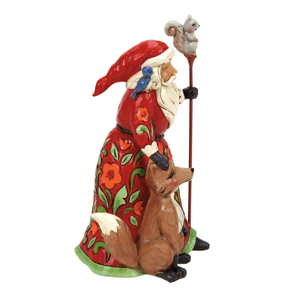 Santa with Fox Figurine