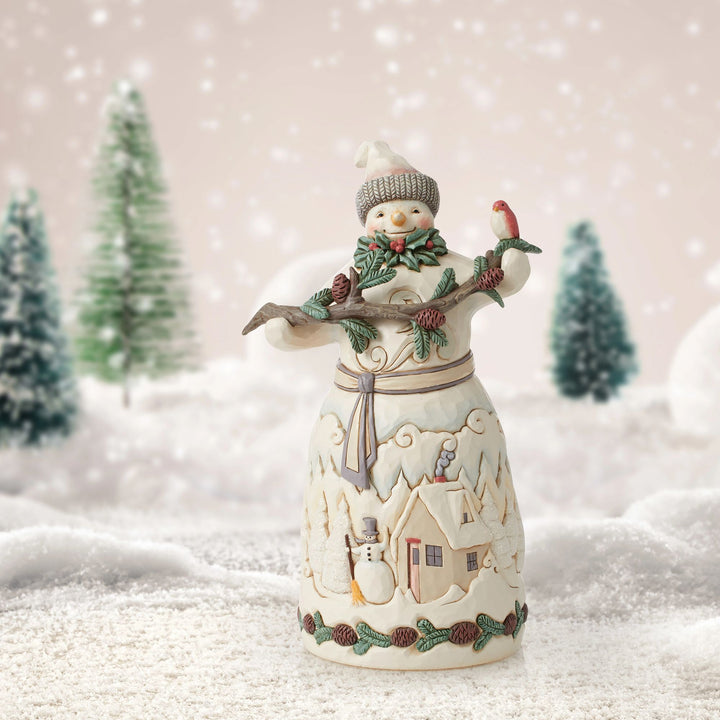 Snowman with Pine Garland Fig