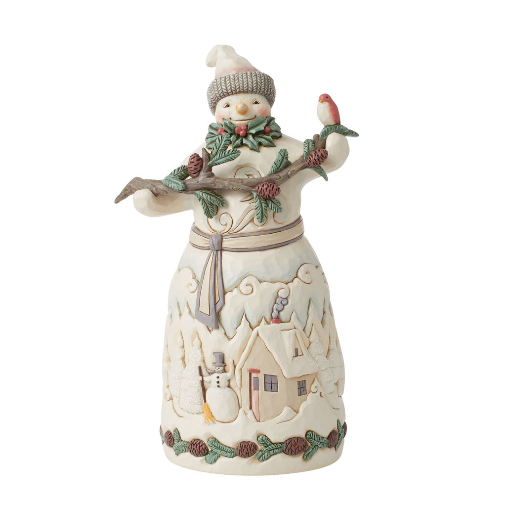 Snowman with Pine Garland Fig