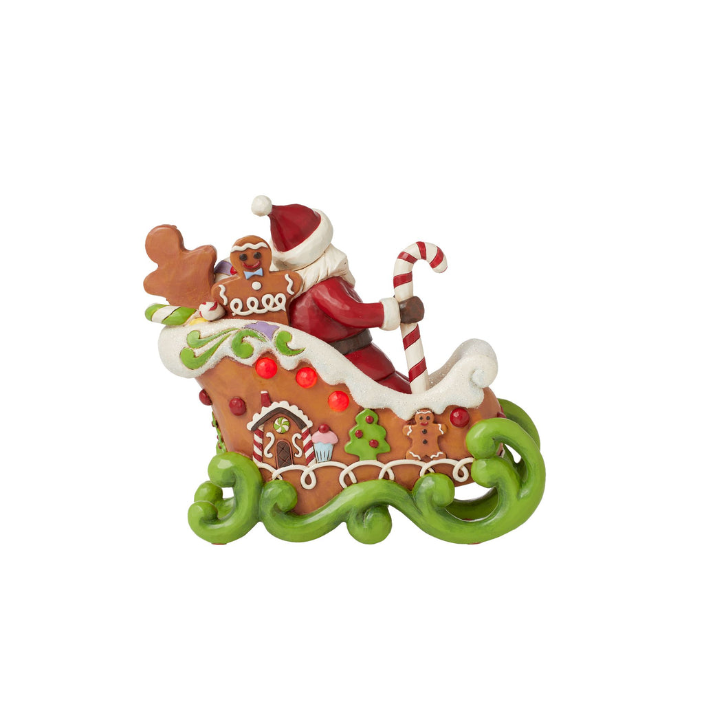 Gingerbread Santa LED Fig