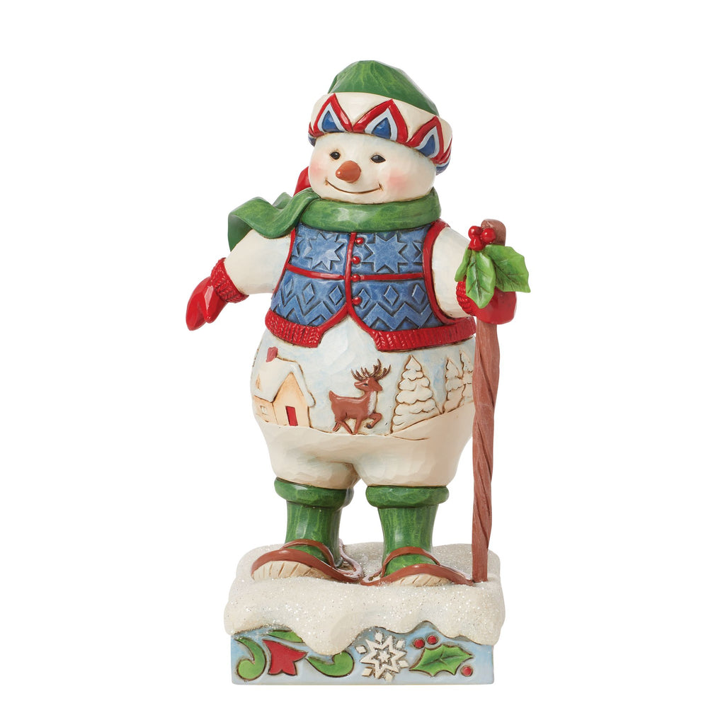 Snowman wearing Snowshoes Fig