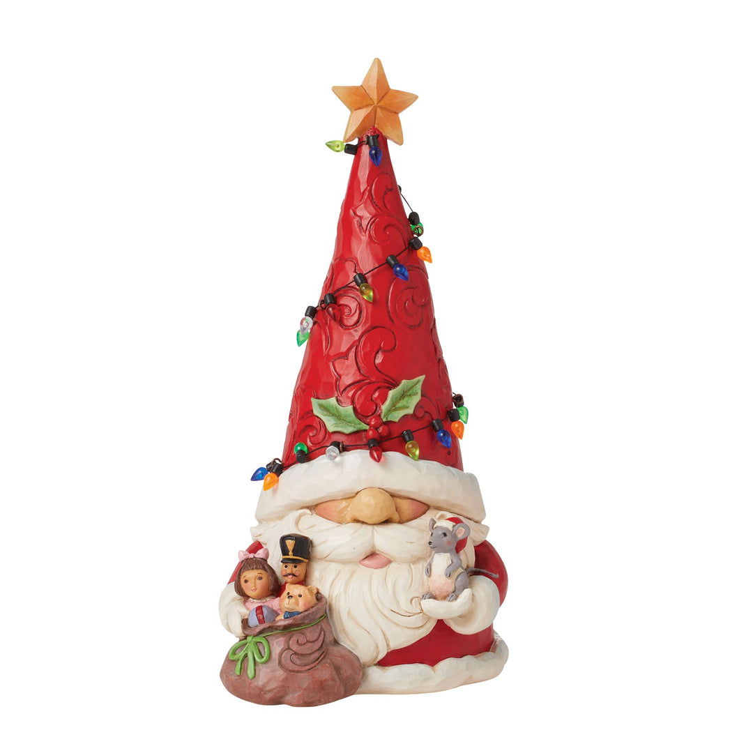 Gnome Santa Wrap in Lights Fig