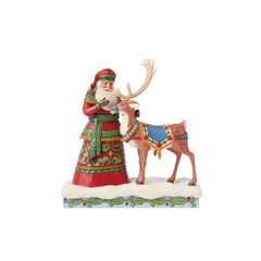 Santa Standing with Reindeer