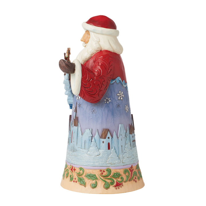 Santa Over Night Sky Figurine