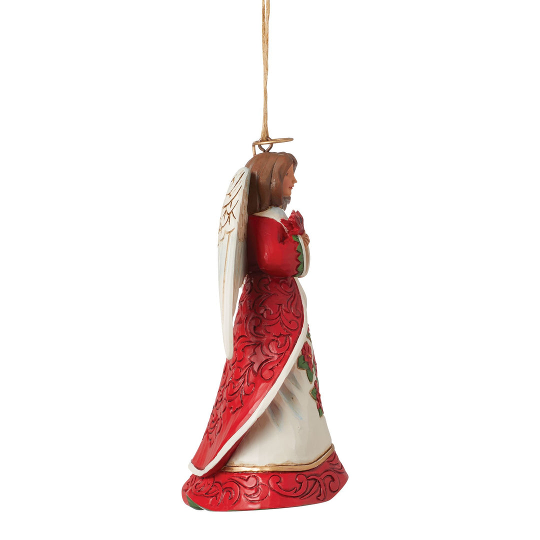 Red Angel with Cardinals Orn