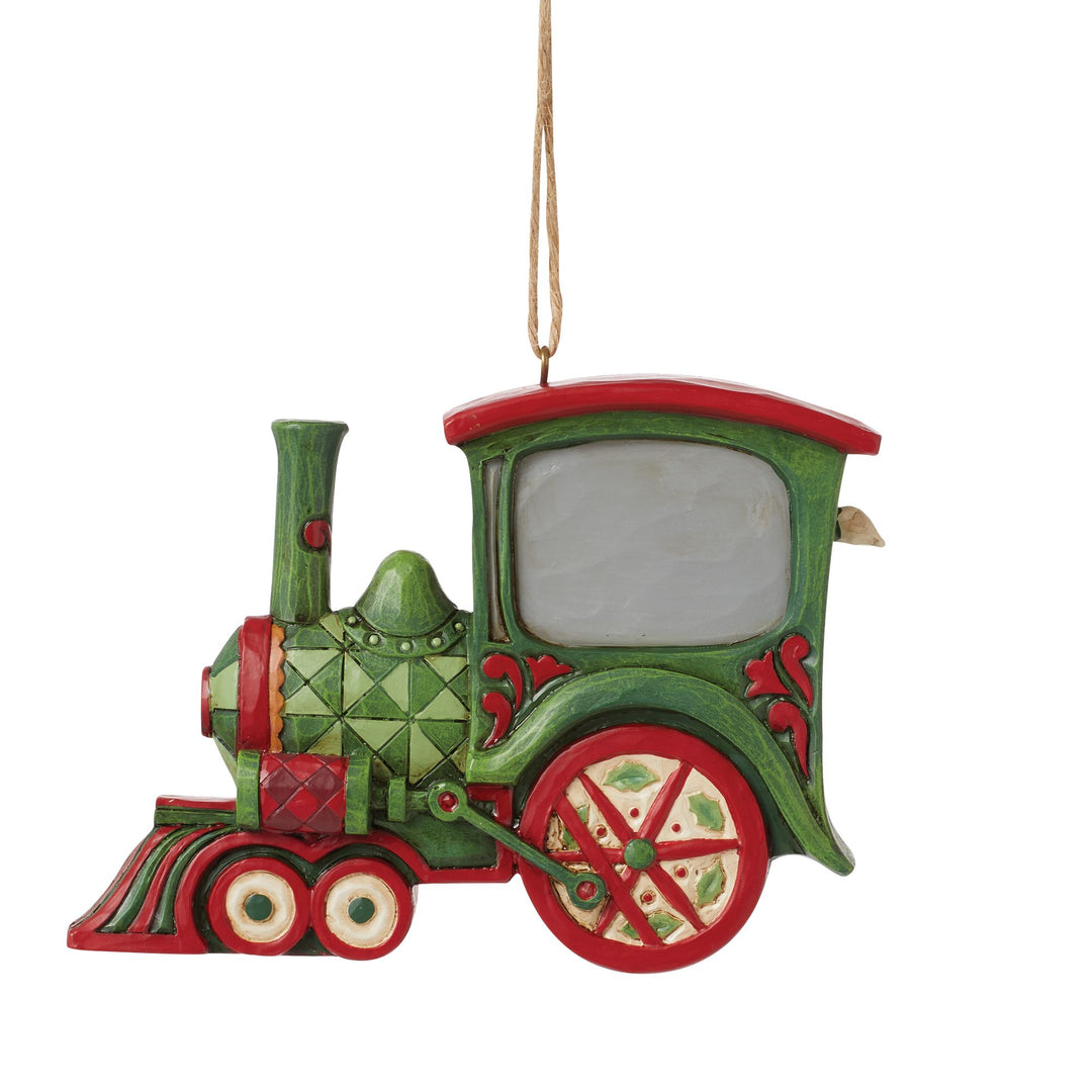 Santa in Train Ornament