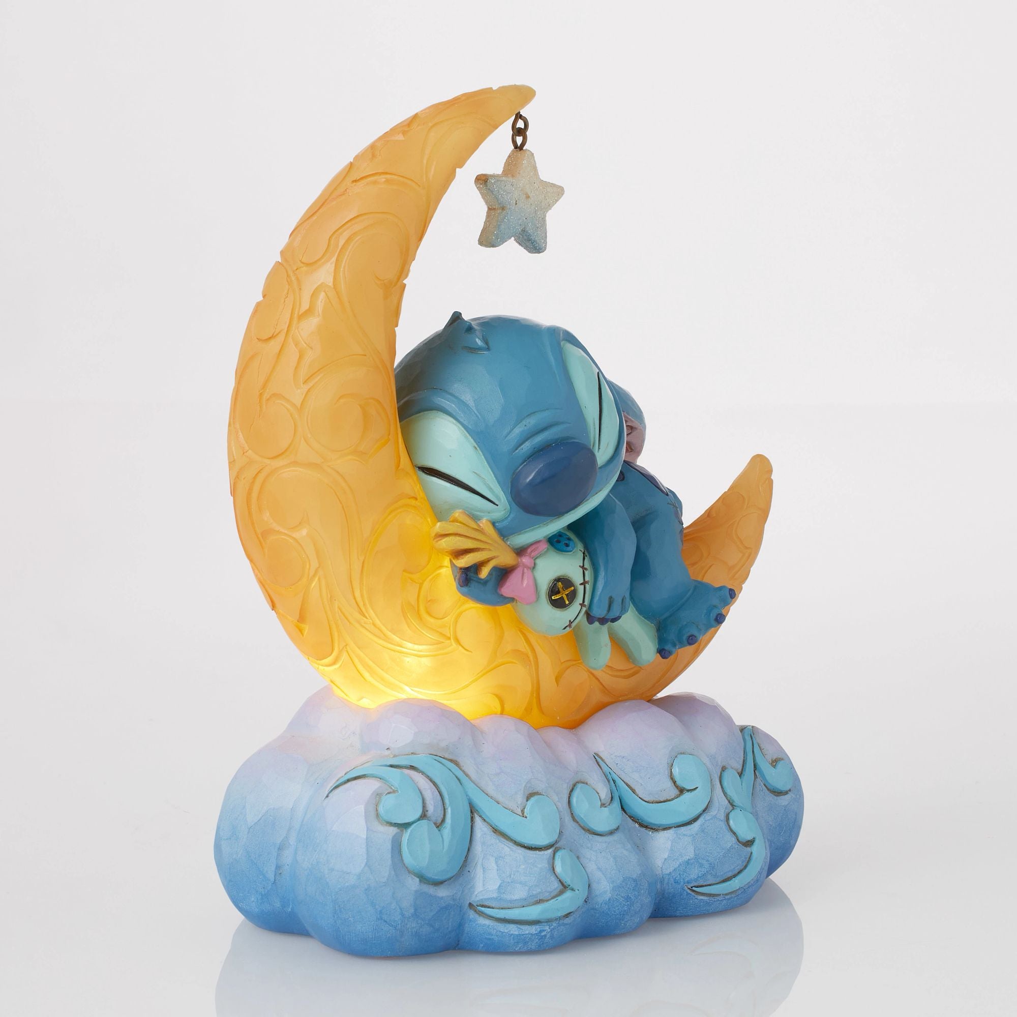 Disney Traditions スティッチ ムーン スクランプ Disney Traditions | Stitch & Scrump on LED Moon | Figurine