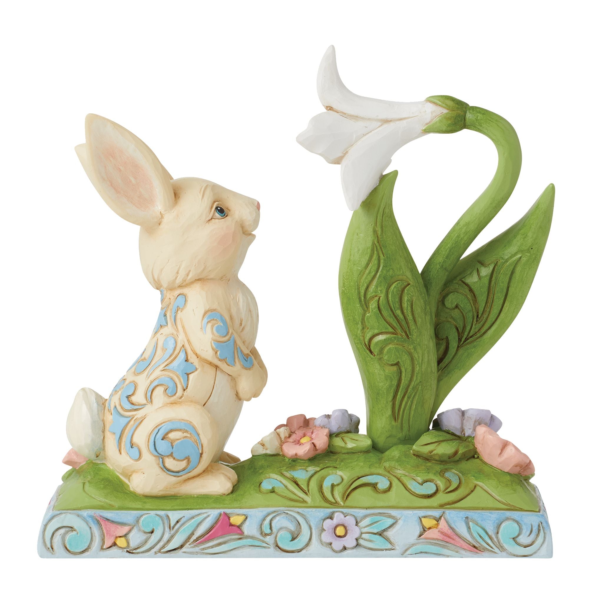 Easter top wood and chrome Easter Bunny and Easter Lilly