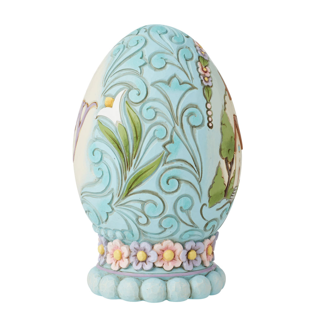 Egg with Church Scene Figurine