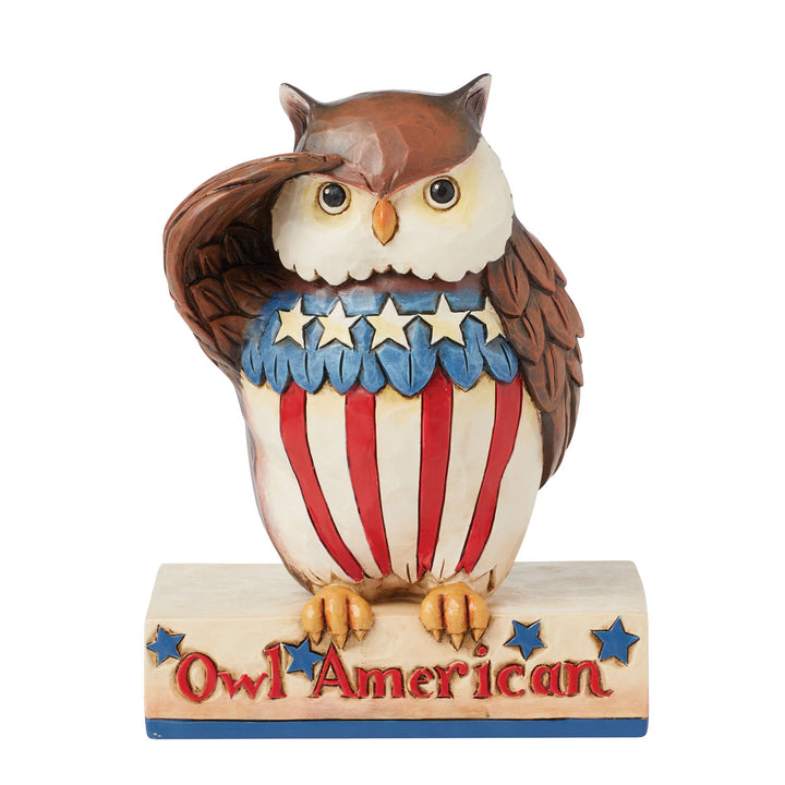 Patriotic Owl Saluting Fig